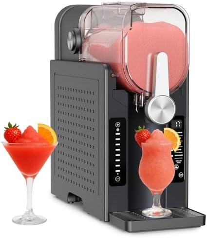 Slushie Machine No Ice Needed - Slushy Machine for Home,6 Pre-Set Programs, Auto Clean Function, 2 in 1 Soft Serve Ice Cream & Commercial Frozen Drink Machine with LED Display