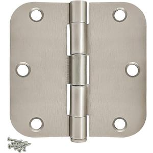 Satin Nickel Door Hinges 3.5 Inch 5/8" Radius - 3pack