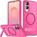 SPIDERCASE Magnetic for Samsung Galaxy S25 Edge Case, [3 Stand Ways][ Military Grade Drop Protection] with Invisible Stand Shockproof Slim Case for S25 Edge 5G,Rose Red
