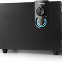 40W AC Powered Computer Speakers with Subwoofer, 2.1 Wooden PC Speaker with Subwoofer,4'' Woofer-Dual 3.5'' Satellites Speakers Woofer,Strong Bass,DSP Speakers with 3.5mm Inputs for PC/Laptop