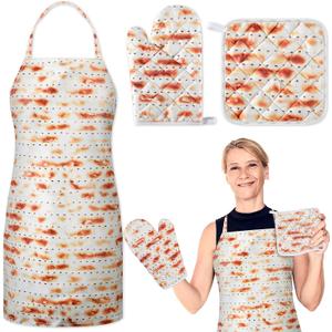 Blushtier Passover Kitchen Accessories Sets, Including Kitchen Apron, Pot Holder, Oven Mitt Passover Gifts for Home Seder