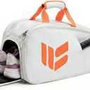 Smartway 40L Pickleball Bag, PU Backpack Duffel for 6 Racket, Gym & Travel | Waterproof Pickleball Bag Carry As a Backpack or Duffel; Fits 6 Racket with Shoe Compartment, Insulated and Luggage Sleeve., Large