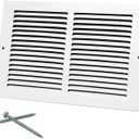 12"W x 8"H [Duct Opening Size] Steel Return Air Grille, Air Return Vent Cover for Ceiling and Sidewall - HVAC Air Vent Covers - [Outer Dimensions: 13.75"W x 9.75"H]