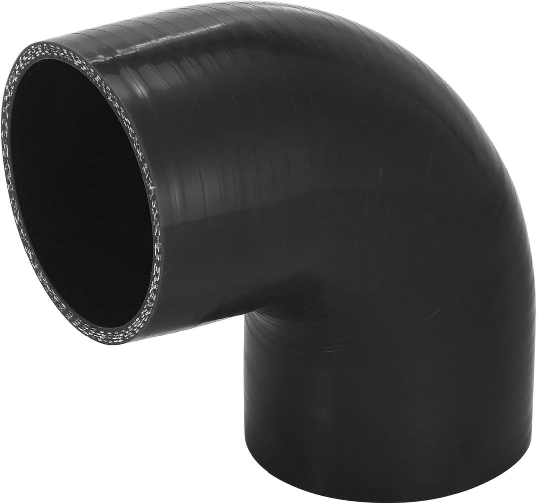X AUTOHAUX 70mm 2.75" ID 90 Degree Elbow Silicone Reducer Hose Silicone Hose Coupler Intercooler Tube Black for Car Intercooler Intake Piping