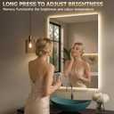 24"X36" LED Bathroom Mirror with Lights,Anti-Fog, Dimmable, Backlit,CRI>90, Lighted Bathroom Vanity Mirror for Wall, Shatter-Proof Tempered Glass, Memory Function, 3 Colors Lighted Mirror for Bathroom