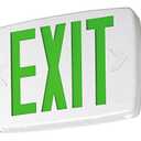 Lithonia Lighting LQM S W 3 G 120/277 X2 M6 Quantum Thermoplastic LED Emergency Exit Sign with Stencil-Faced White Housing and Green Letters, Pack of 2