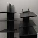 TUTOTAK Narrow Bookshelf, Vertical 8-Tier Bookcase, Spine Book Shelf for Small Space, Small Standing Shelf for Living Room, Office, Study, Entryway, Black BS07BK008 (8 Tier with 1 Cube)