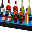 VEVOR LED Lighted Liquor Bottle Display Shelf, 2-Step 40-inch LED Bar Shelves for Liquor, Illuminated Home Bar Shelf with RF Remote & App Control 7 Static Colors 1-4 H Timing, Acrylic Lighted Shelf for 20 Bottles