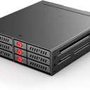 Olmaster Sata HDD & SSD Hot Swap Cage, 6 Bay Hard Drive Dock for 5.25 Enclosure, 6 Bay Hard Drive Station with Colling Fans