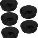 Signite 5 Pcs Plastic Desk Cable Grommet 2-1/2" –Durable Desk Hole Cover for Wire Management, Desks Cord Grommet for Workstations, Tables, Countertops 60mm Hole Cover for Home & Office Use - (Z-Black)