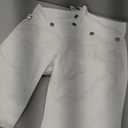 Mens Colonial Knee Breeches 18th Century Pants Fall Front Style Medium Denim Material, White 