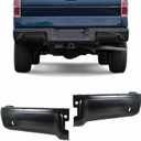 Black Steel Rear Bumper End Pair Replacement for 2009-2014 F150 with Park Assist Sensor Holes FO1102373