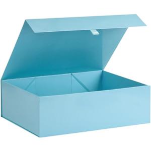 Extra Large Gift Box 16.5x14x5.5 Inches, Blue Gift Boxs for Presents with Lid Magnetic Closure Collapsible, Groomsman Proposal Box,  Birthday, Christmas, for Clothes and Large Gifts