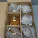 Liliful 24 Pcs Light Gold Glass Christmas Ball Ornaments Christmas Tree Decoration Hanging Balls Neutral Vintage Mercury Ornaments for Xmas Festival Home Wedding Holiday Farmhouse Decor, 2.36 Inch