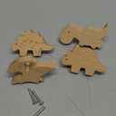 Zaruatu 4 Pcs Wooden Animal Cabinet Knobs with Screws Decorative Wardrobe Knobs Natural Wood Cute Animal Furniture Suitable for Nursery Drawer Handles Decor Cabinets Furniture (Dinosaur)