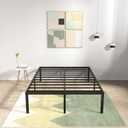 DiaOutro 18 Inch Full XL Bed Frame Heavy Duty Metal Platform No Box Spring Needed, Maximum Storage, Easy Assembly, Noise Free, Black