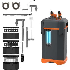 External Canister Filter, Ultra‑Quiet Aquarium Filter with Complete Filter Media, Freshwater & Saltwater for 29‑40 Breeder Fish Tanks (CY‑630)