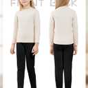 Girls Fleece Lined Leggings Cotton Kids Winter Warm Leggings Thick Thermal Tights Pants (3-4T, Black, Dark Gray)