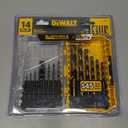 DEWALT Drill Bit Set, 3-Flats Shank,14-Piece, 135 Degree Split Point, for Plastic, Wood and Metal (DWA1184)