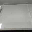 Extra Large White Acrylic Serving Tray (2424 Inches) with Handles Spill Proof Acrylic Over Size Big Decorative Tray Organiser for Ottoman Coffee Table Countertop (24" x 24" x 2", Glossy White)