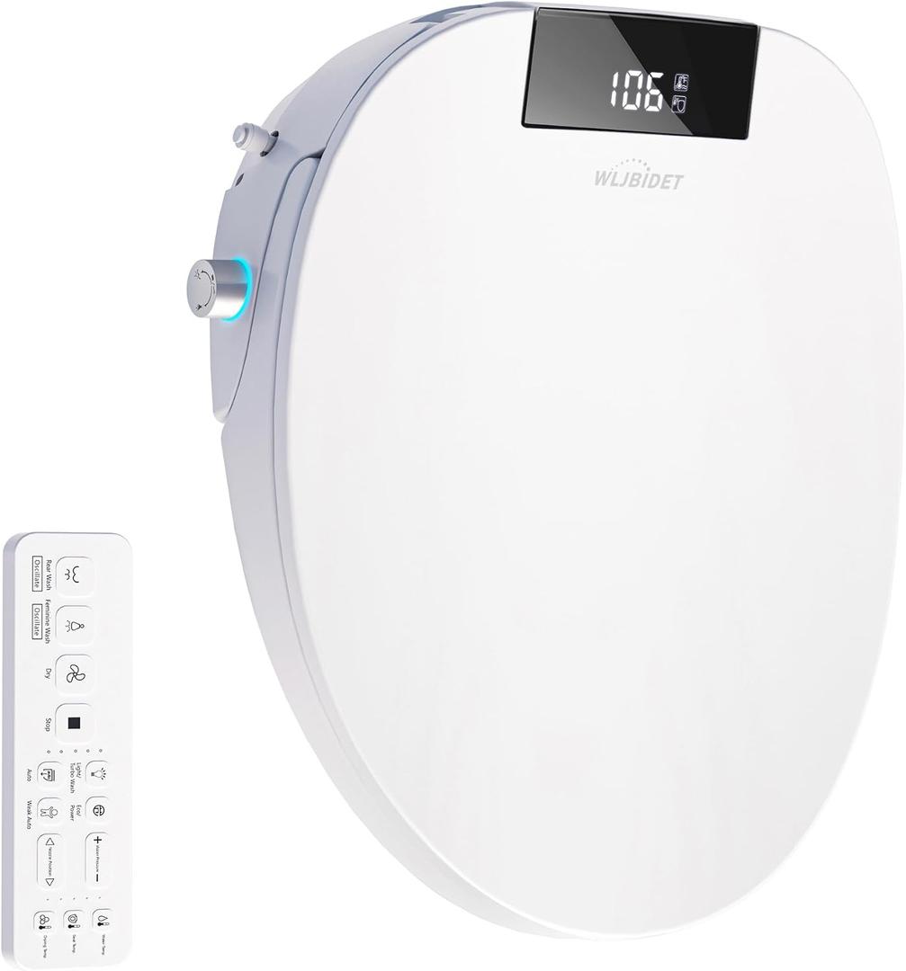 WLJBIDET Toilet Seat Bidet with Warm Water and Drying, O80KR - Round