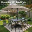 SUPERJARE 13FT Outdoor Patio Umbrella with Base Included, Double Sided Pool Umbrellas with Fade Resistant Canopy, Large Table Umbrella for Deck, Market, Backyard - Warm Beige
