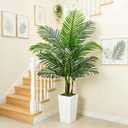 5FT Artificial Palm Tree with Thickened and Sturdy Planter, Fake Plants with Dense Foliage and Natural Colors, Faux Plant for Home Office Living Room Decor Indoor