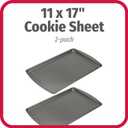 2 x GoodCook Everday Nonstick Carbon Steel 17 x 11-Inch Baking Sheet Set, 2 Pack Medium Sized Cooking Pans, Bakeware Set, Cookie Sheets for Baking, Oven Pan Set