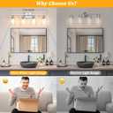 Unicozin 4-Light Bathroom Light Fixtures, Modern Vanity Lights with Clear Glass Shades, Brushed Nickel Bathroom Wall Lamp for Mirror Living Room Cabinet Bedroom