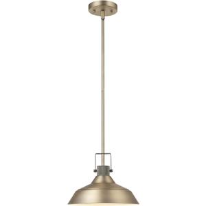 GLOBE Electric 65475 1-Light Pendant Light Fixture, Matte Brass, Textured Socket, Dining Room Fixture, Kitchen Island Lighting, Living Room Pendant Light, Hanging Lights for Bedroom