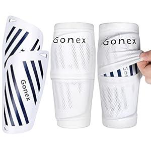 Gonex Soccer Shin Guards for Kids Adult, Youth Boys Girls Shin Guards Slip in Soccer Shin Pad Sleeves Canilleras for Football Games, EVA Cushion Protection Reduce Shocks & Injuries (Medium)