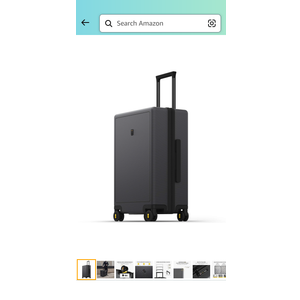 LEVEL8 Checked Luggage, Large Suitcase, Lightweight Luminous Textured Tsa Approved Medium Hardside Luggages with 8 Spinner Wheels, 24 Inch, Dark Grey