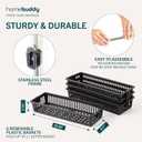 HomeBuddy Pantry Door Organizer - 6 Basket Over The Door Organizer, Sturdy Back of Door Storage Organizer with 3 Sets of Padded Hooks - Door Shelf for Kitchen, Bathroom, Wardrobe