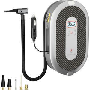 Giraffe Tools Tire Inflator Portable Air Compressor, 150 PSI 12V Car Air Pump with Digital Pressure Gauge, 13ft Cord Retraction Auto Tire Pump with Emergency LED Light for Bicycle, Motorcycle, Ball (Extra Large)