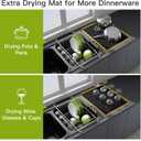 JASIWAY Dish Drying Rack in Sink with Mat, Expandable Stainless Steel Dish Drainers for Kitchen Counter, Space Saving Dish Dryer Rack for Inside Sink, Over Sink Dish Racks with Utensil Holder