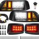 Golf Cart LED Light Kit for EZGO TXT 1996-2013, 12V Street Legal EZGO TXT Headlight and Taillight kit with Wiring Harness, High-Brightness, Black Kit