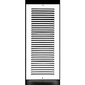 HVAC Premium 8'' x 22'' [Duct Opening] Flat Stamped Steel Return Air Grille - Sidewall and Ceiling - HVAC Vent Duct Cover - White [Outer Dimensions: 9.75''w X 23.75''h]