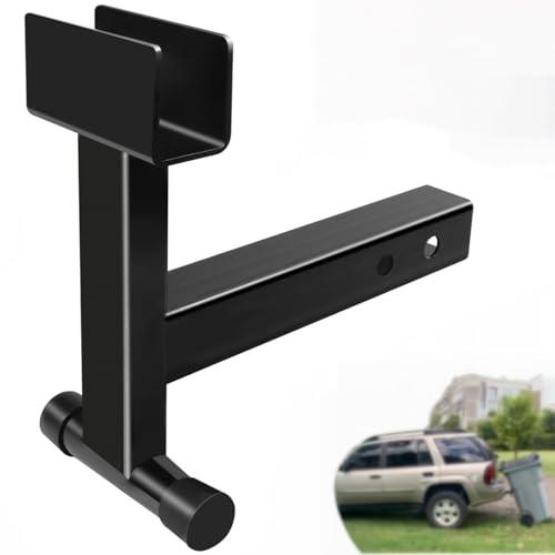 2" Trash Can Hauler Hitch, Trash Can Hitch, Trash Can Hauler, Garbage Hauling Towing Hitch Attachment,Trash Tow Truck Grab Hook Receiver Fit for Lawn Mower Garden Tractors (Black)