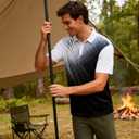 uideazone Mens Golf Shirt Dry Fit Athletic Polo Shirts Moisture Wicking Performance 3D Print Short Sleeve (XX-Large, Black 4)