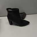 DREAM PAIRS Women's Chunky Heel Ankle Booties Pointed Toe Short Boots (10, Black/Pu)