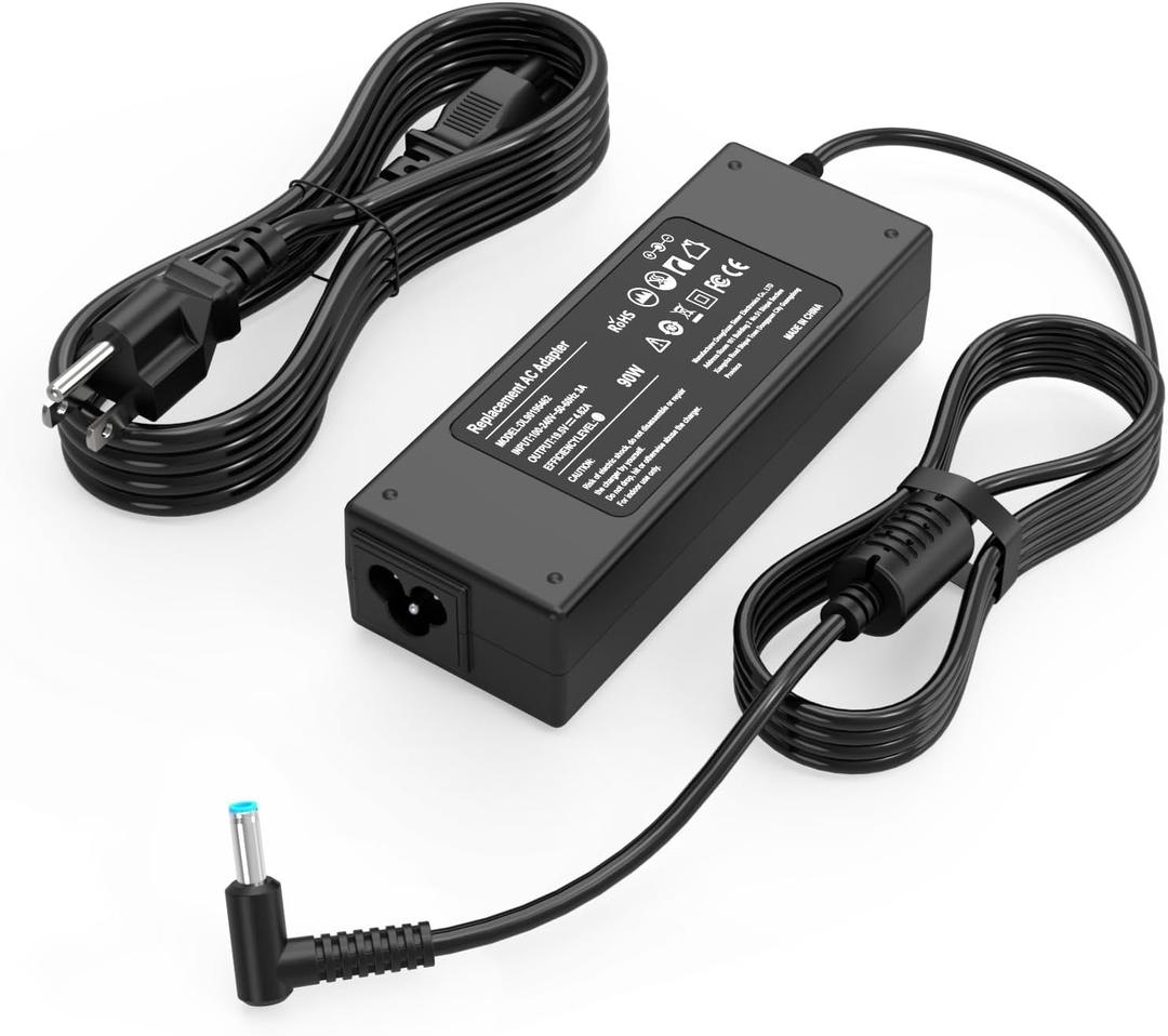 90W 65W Laptop Charger for HP Pavilion X360 11 13 14 15 17; Envy 13 15 17 X360, Stream 11 13 14 AC Adapter; Elitebook, Probook, Spectre X360 13 15 Power Supply Cord (Smart Blue Tip)