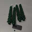 Christmas Tree Candles with Remote, 4 Pack Green Flameless Taper Candles Battery Operated, Real Wax 9.6 Inch Flickering Led Christmas Tree Candlesticks Decorations for Winter Home Holiday Xmas Gift