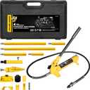 YELLOW JACKET 4 ton Porta Power Kit Hydraulic Ram Jack Pusher Puller Auto Body Frame Repair Tool with Blow Mold Carrying Storage Case for Car Repair,Truck,Farm