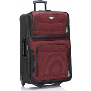 Travel Select Amsterdam Softside Expandable Luggage with Rolling Wheels, Red, 29-Inch Large