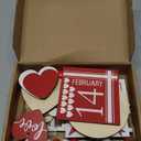 Spiareal 15 Pcs Valentine's Day Tiered Tray Decor Set Red Heart Love Wooden Signs Rustic Farmhouse Tray Signs Valentine Day Table Decorations for Romantic XOXO Home Kitchen Shelf Decor(Red, White)