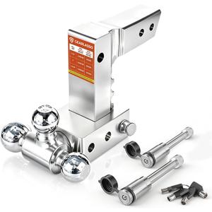 2" Adjustable Trailer Hitch Heavy Duty Tow Hitches 3 Ball Mounts Truck RV