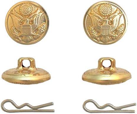 Army Uniform Pocket Button - 25 Ligne with Cotter Pin Bronze 8pcs