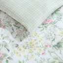 Laura Ashley - Full/Queen Comforter Set, Super Soft Cotton Bedding with Matching Sham, Botanical Design, Vintage Bed Essentials (Bramble Floral Pink, Full/Queen)
