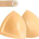 DEPOVOR Double-Sided Adhesive Bra Inserts, Large Size Lightly Padded for D+ Cups, Reusable Lifting Enhancers for Large Busts (Beige, Medium)