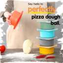 PLUS Large 1000ml Pizza Dough Proofing Boxes for DIY Artisan Pizza, Food Grade Silicone Stackable Containers with Lids, Sturdy Reinforced Steel. Freezer, Fridge, Dishwasher Safe (4Green Plus)